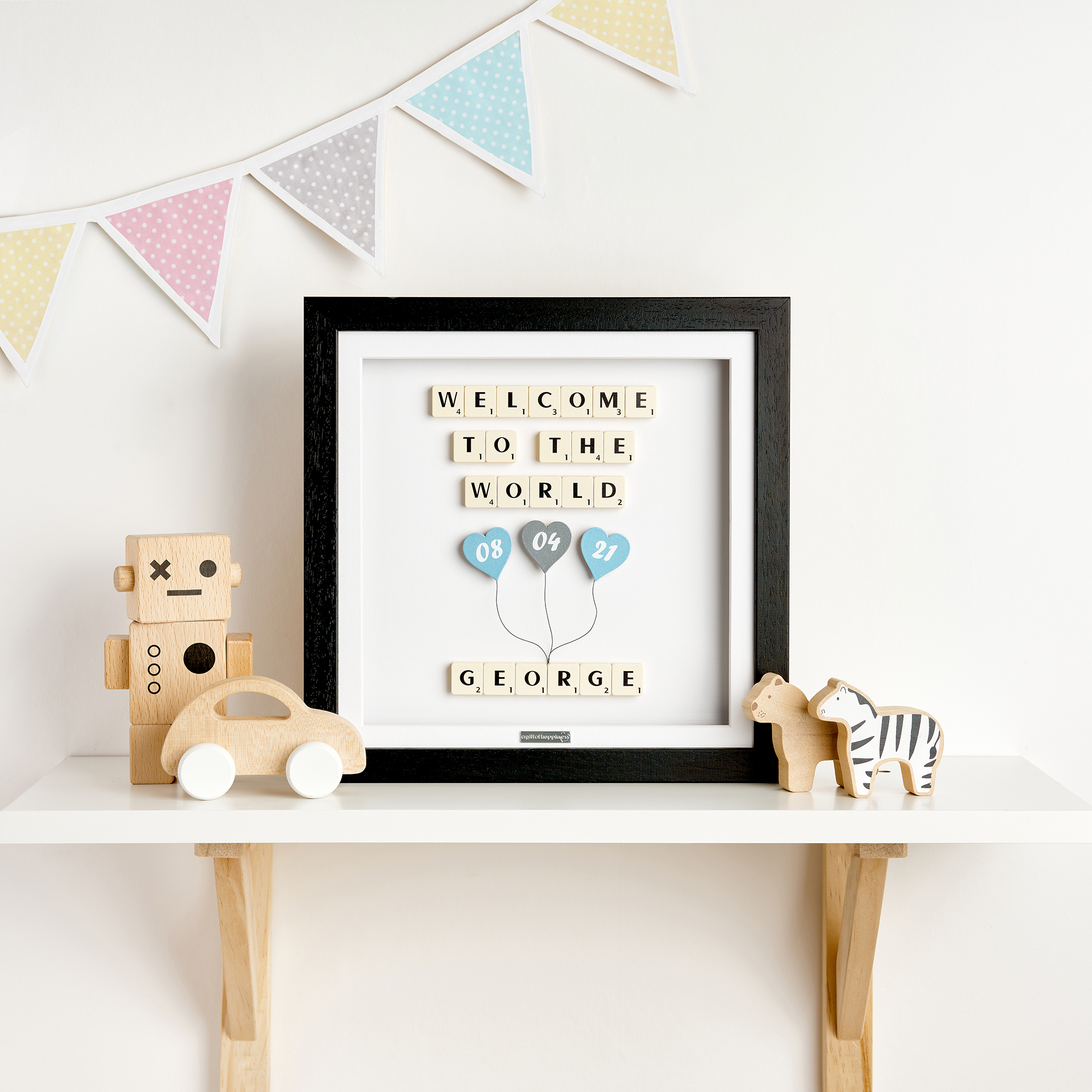 Welcome To The World New Baby Boy Personalised Gift Frame