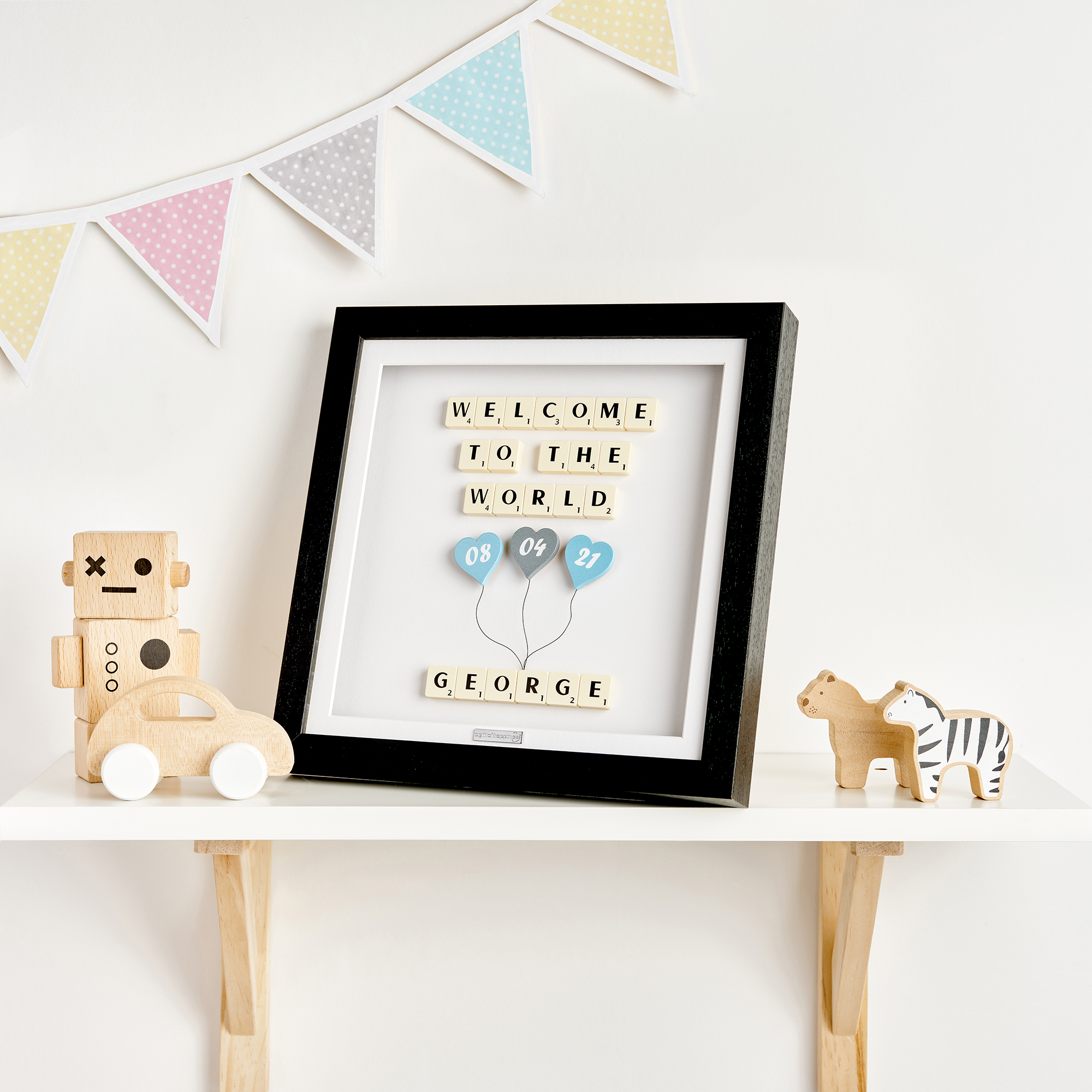 Welcome To The World New Baby Boy Personalised Gift Frame