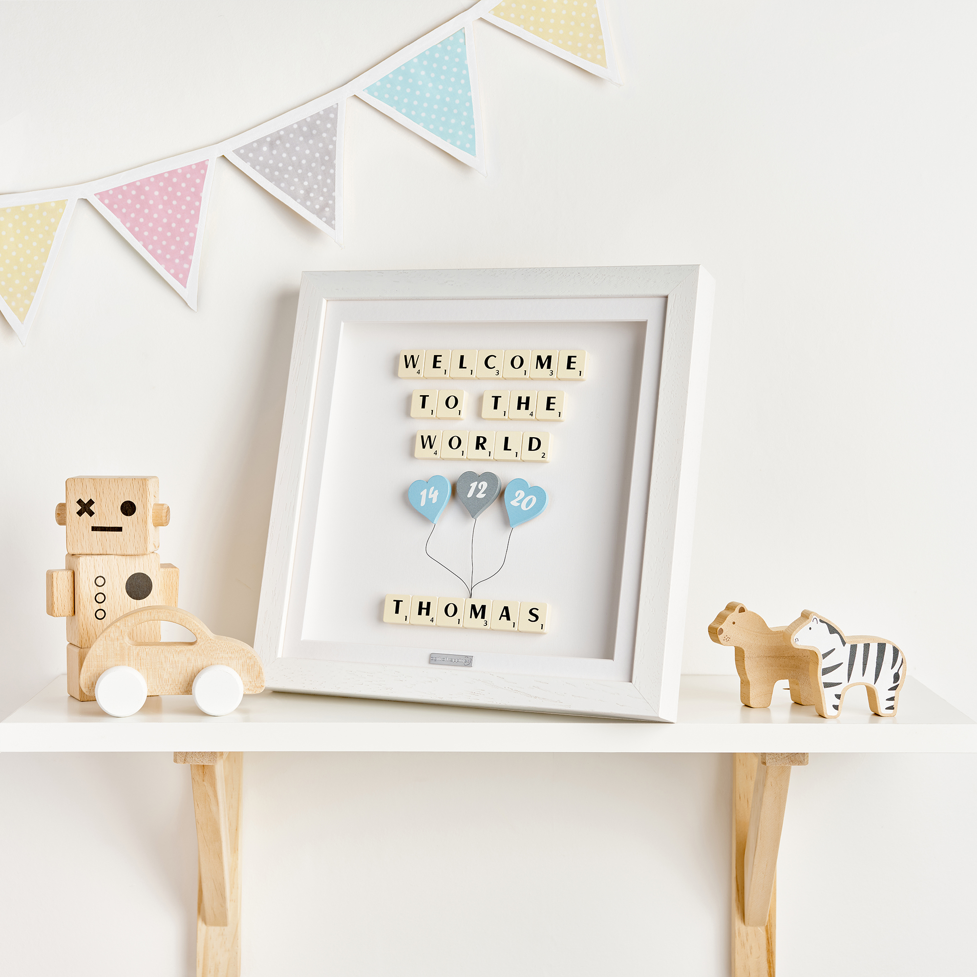 Welcome To The World New Baby Boy Personalised Gift Frame