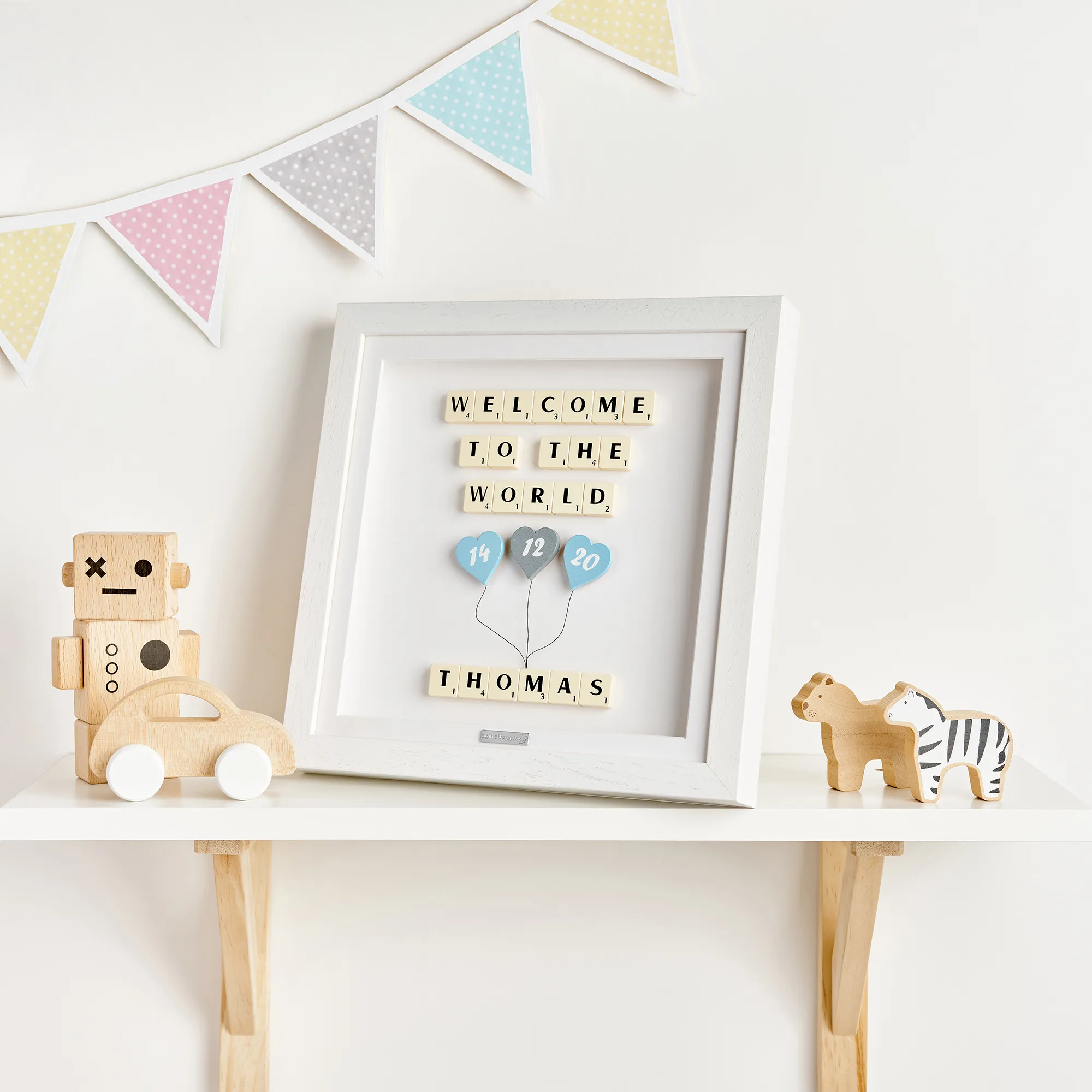 Welcome To The World New Baby Boy Personalised Gift Frame