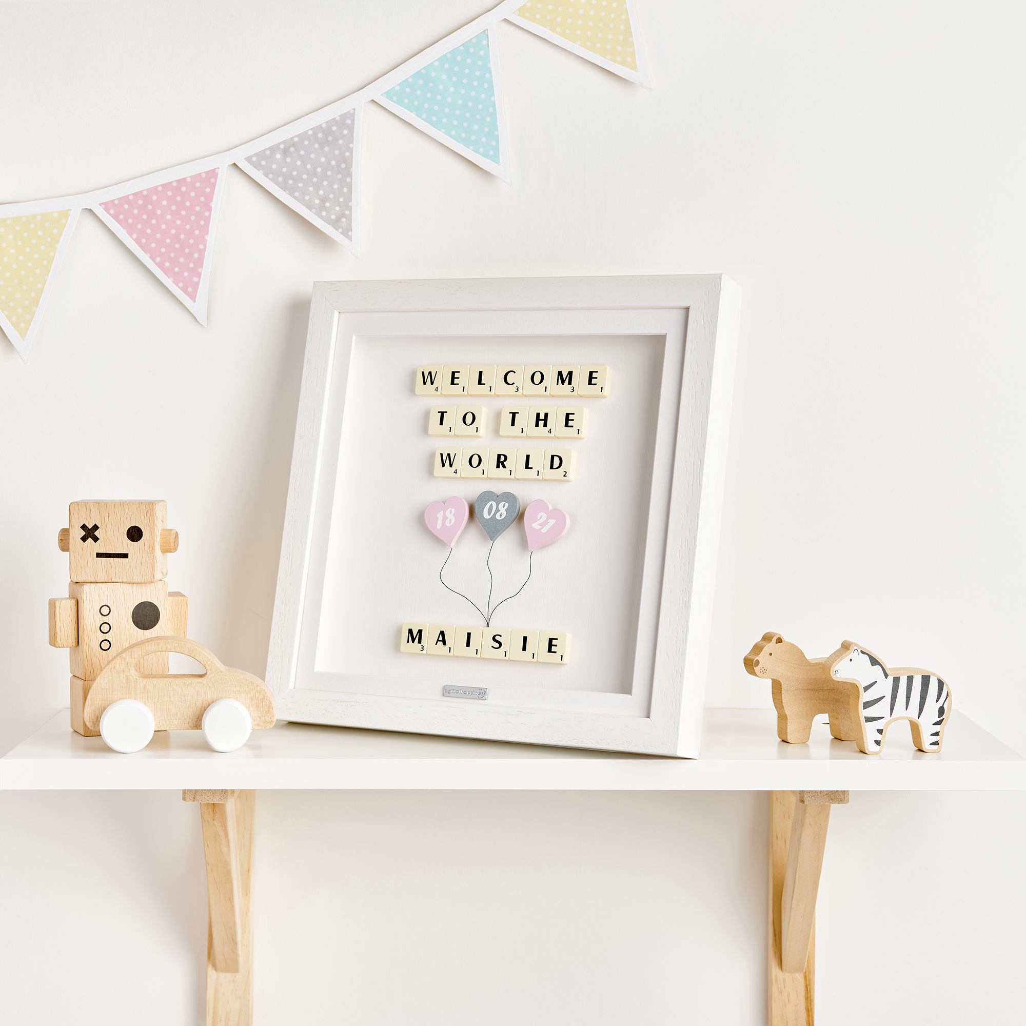 Welcome To The World New Baby Girl Personalised Gift Frame