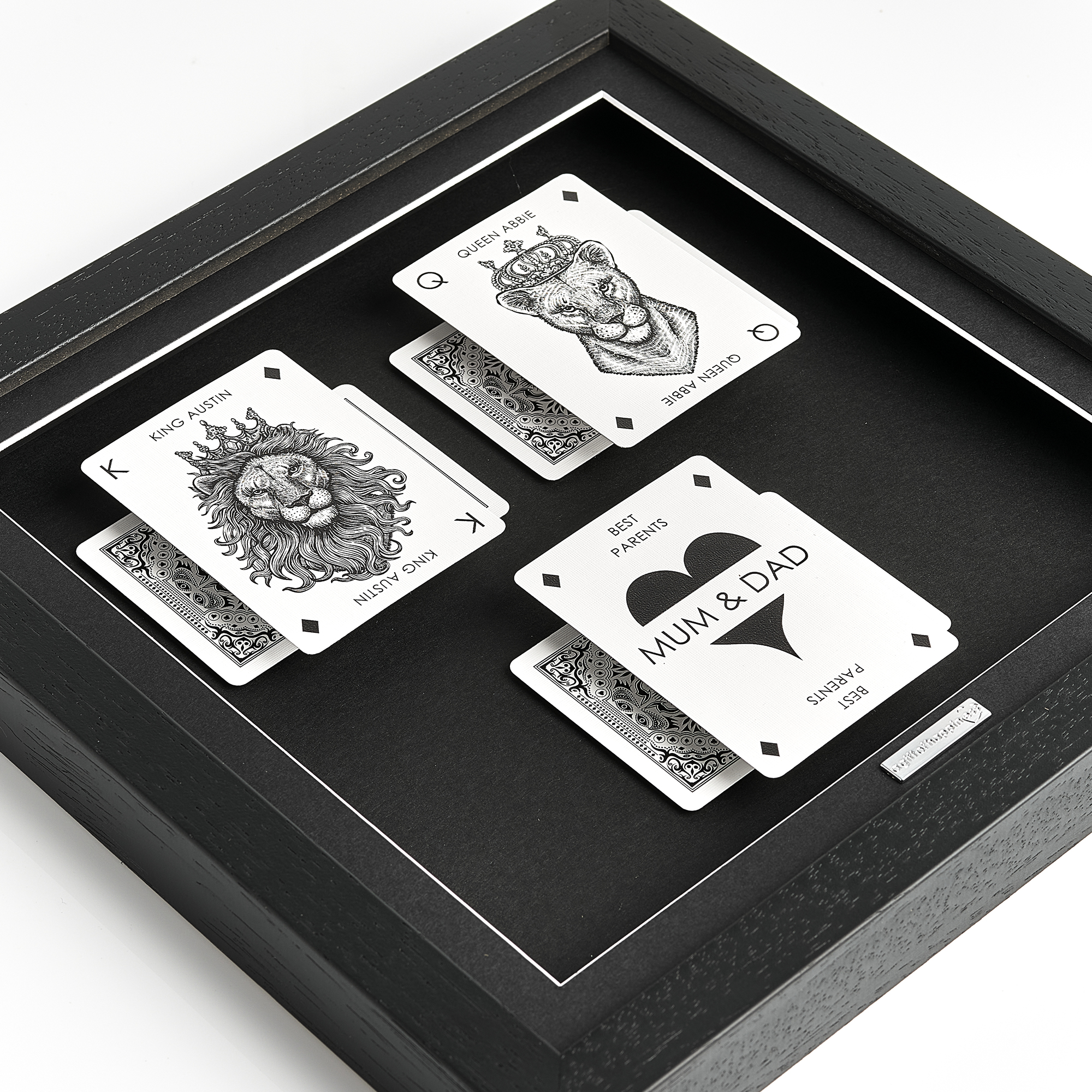 Lion Portrait ‘Best Parents’ Playing Card Frame