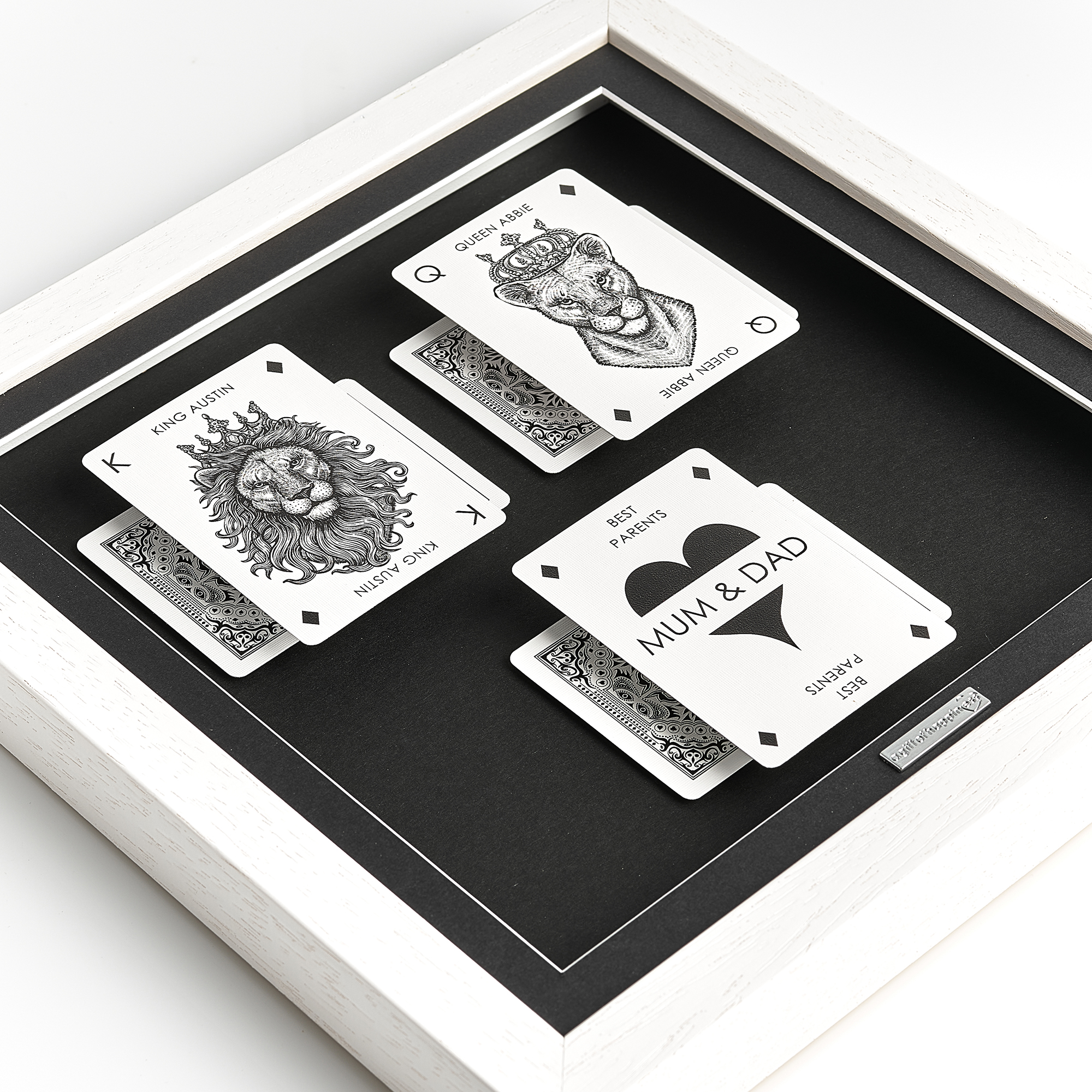 Lion Portrait ‘Best Parents’ Playing Card Frame