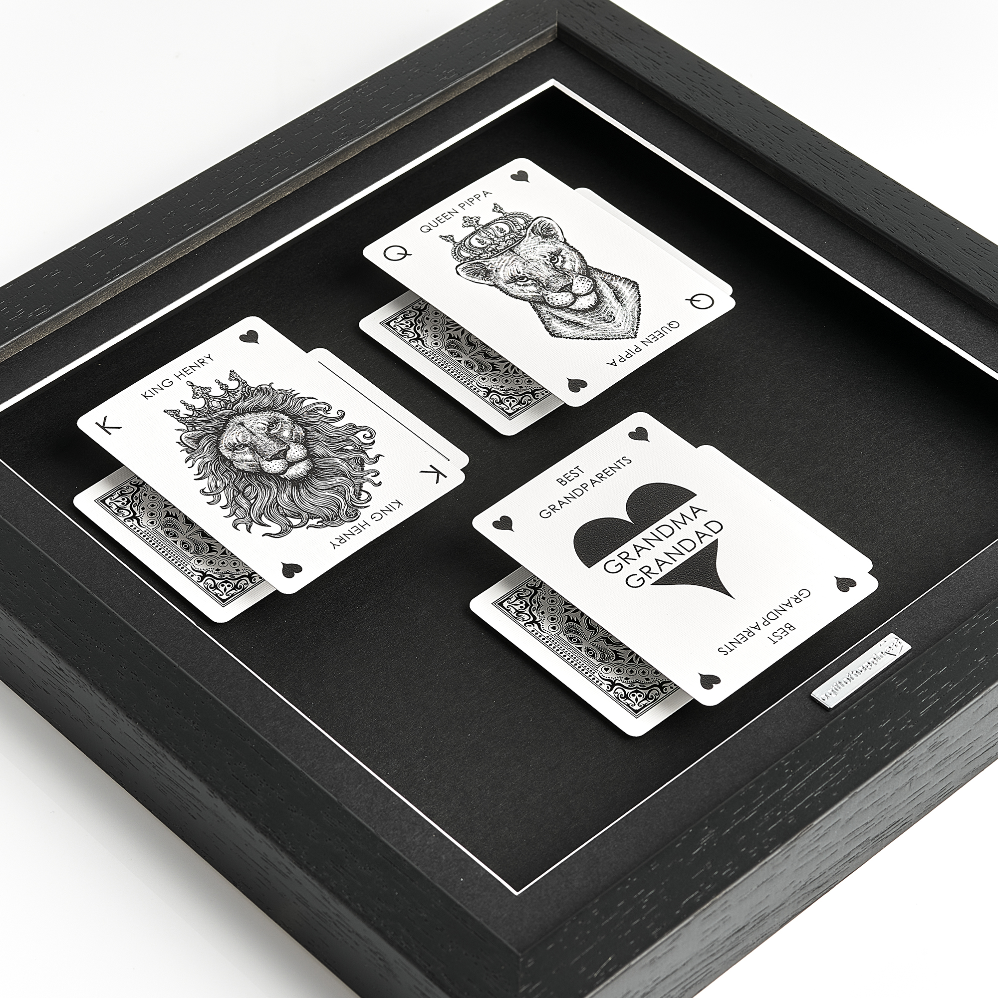 Lion Portrait Best Grandparents Playing Card Frame