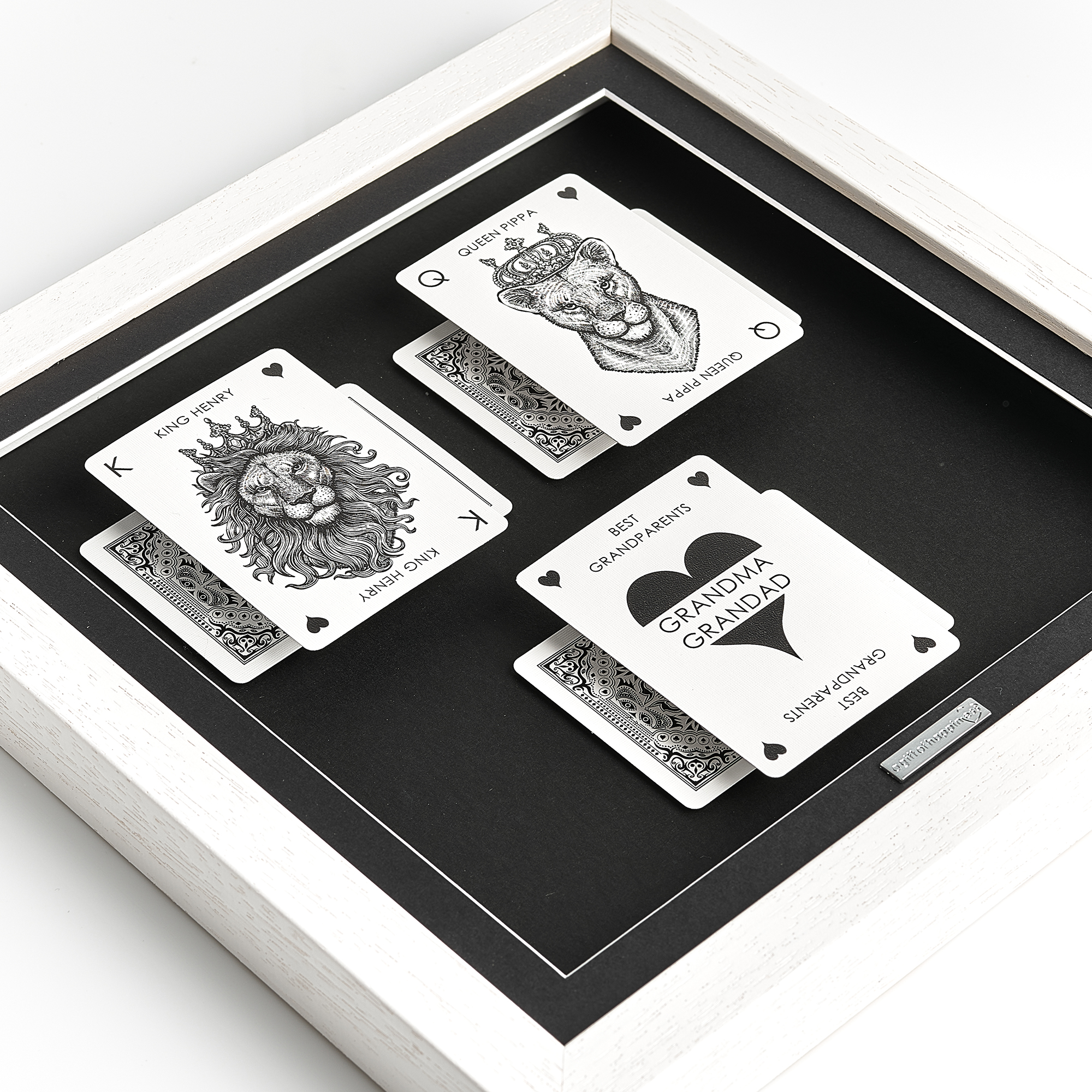 Lion Portrait Best Grandparents Playing Card Frame