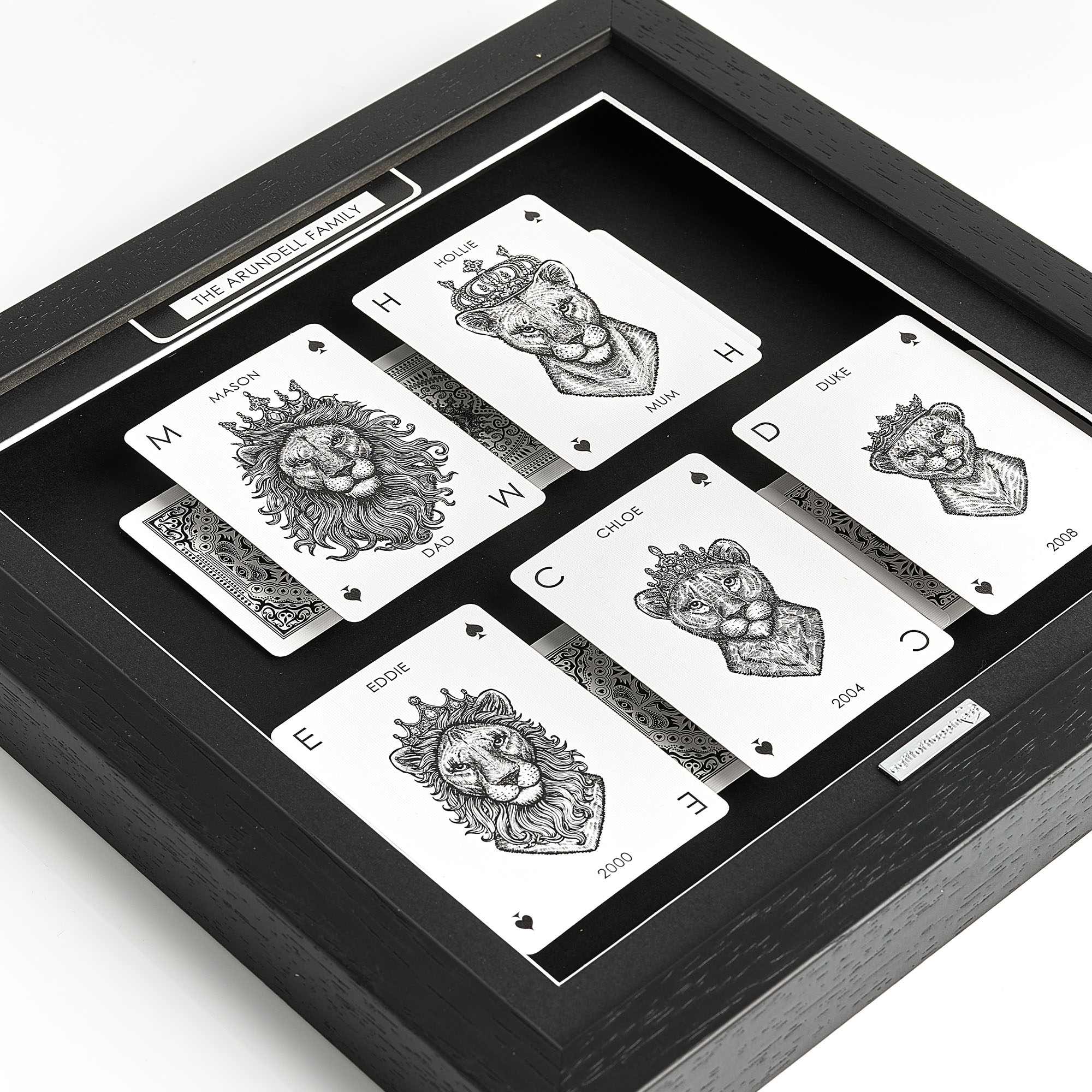 Lion Family Portrait Personalised Playing Cards Family of 5